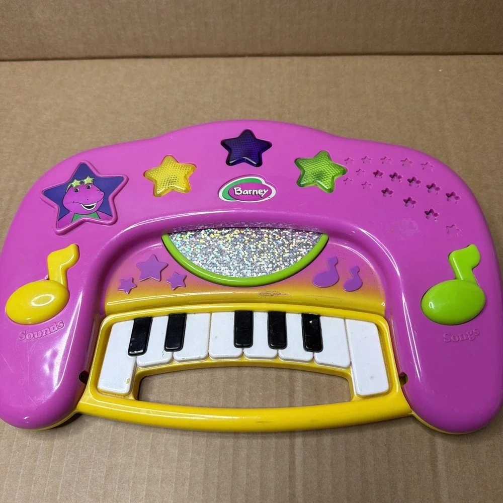 Vintage BARNEY Keyboard Song Magic PLAYSKOOL 1999 Plays 7 SONGS 90s Y2K Works